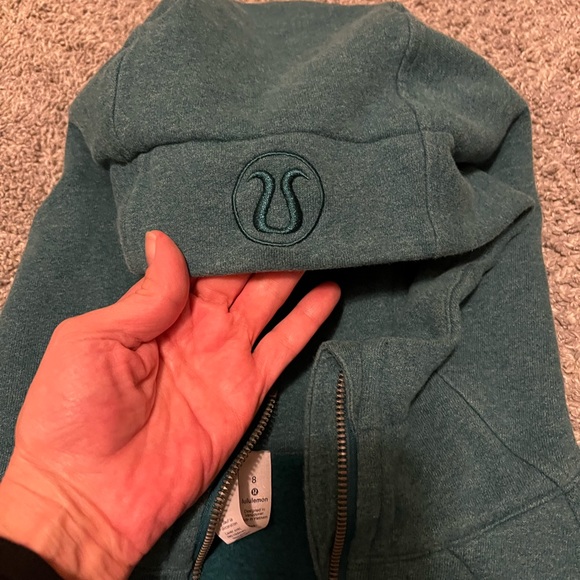 Lululemon Scuba Zip Up Hoodie Jacket in Heathered Teal size 8 - Picture 9 of 11